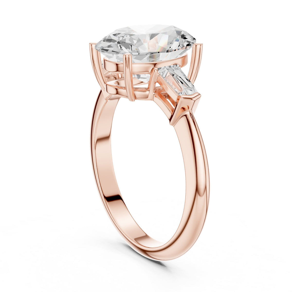 Oval Three Stone Lab Grown Diamond Engagement Ring