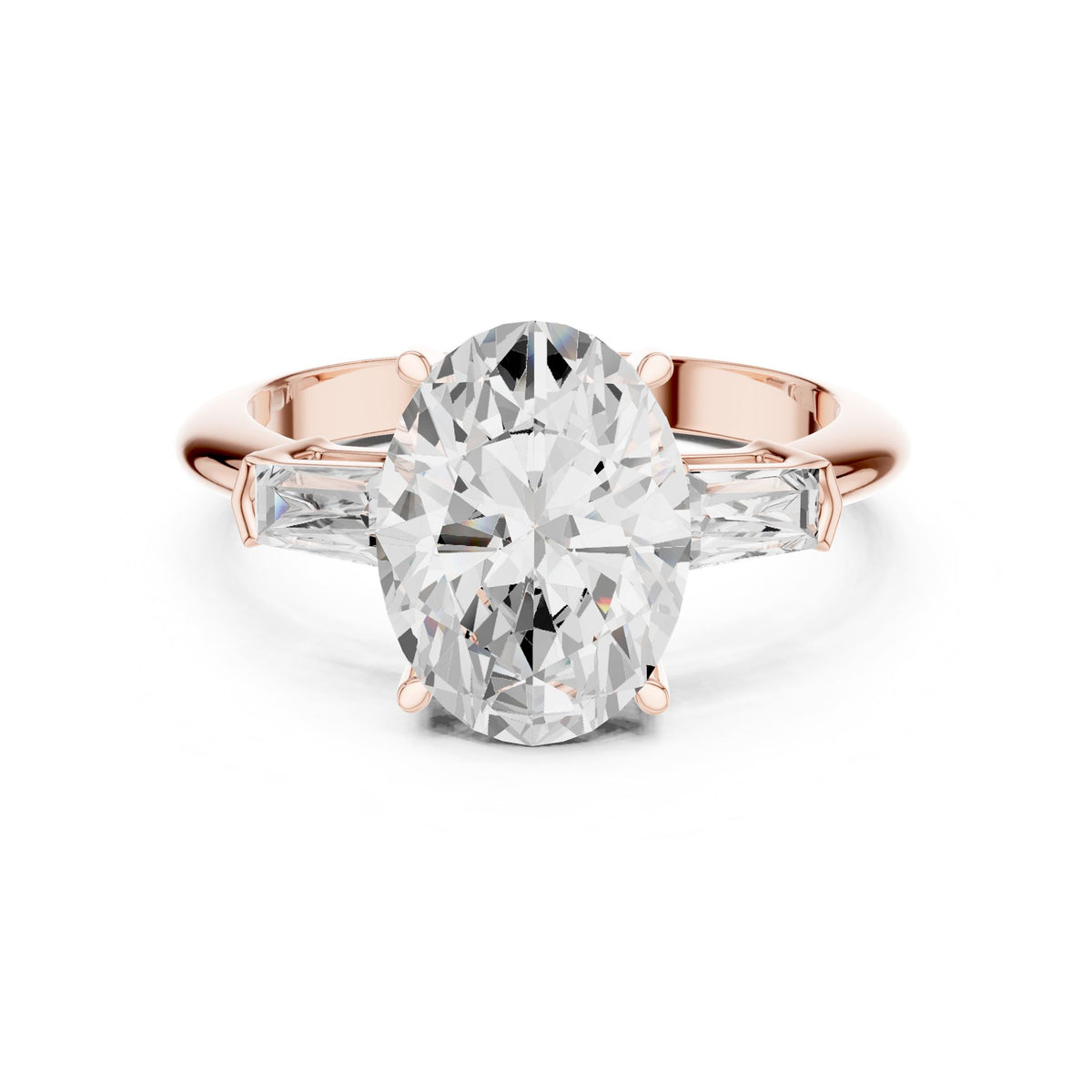 Oval Three Stone Lab Grown Diamond Engagement Ring