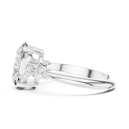 Oval Three Stone Lab Grown Diamond Engagement Ring
