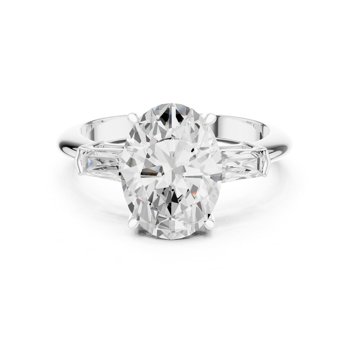 Oval Three Stone Lab Grown Diamond Engagement Ring