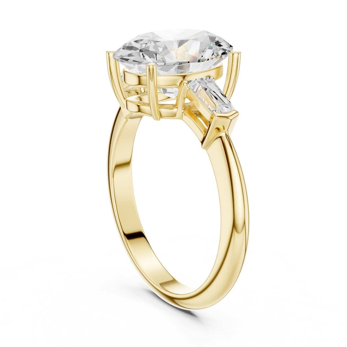 Oval Three Stone Lab Grown Diamond Engagement Ring