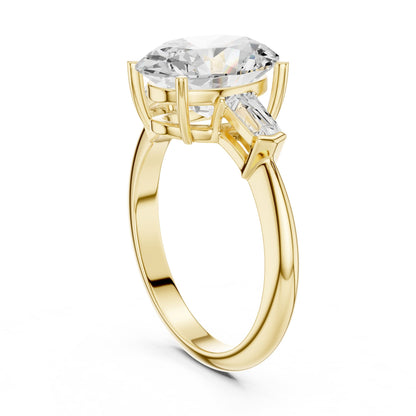 Oval Three Stone Lab Grown Diamond Engagement Ring