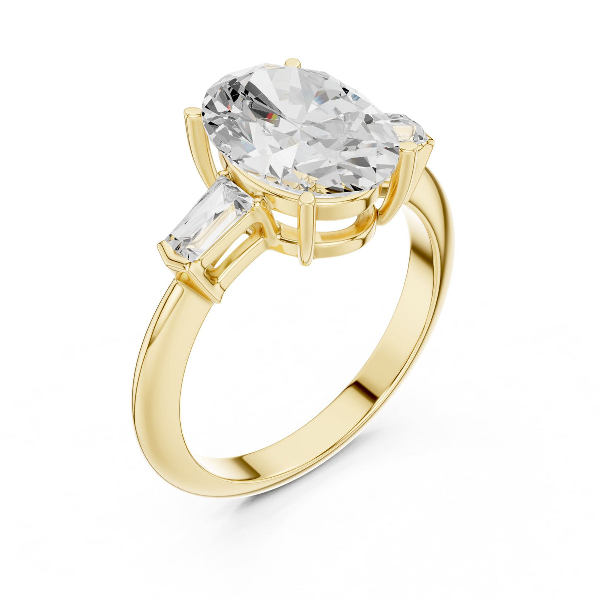 Oval Three Stone Lab Grown Diamond Engagement Ring