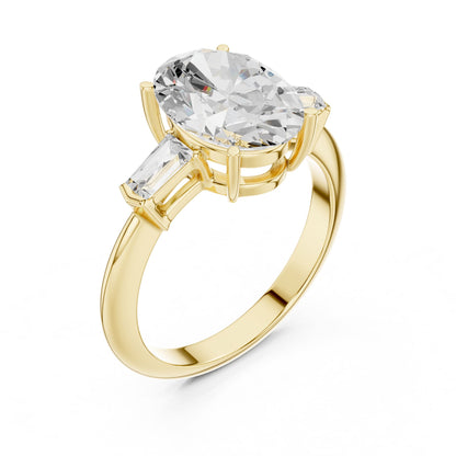 Oval Three Stone Lab Grown Diamond Engagement Ring