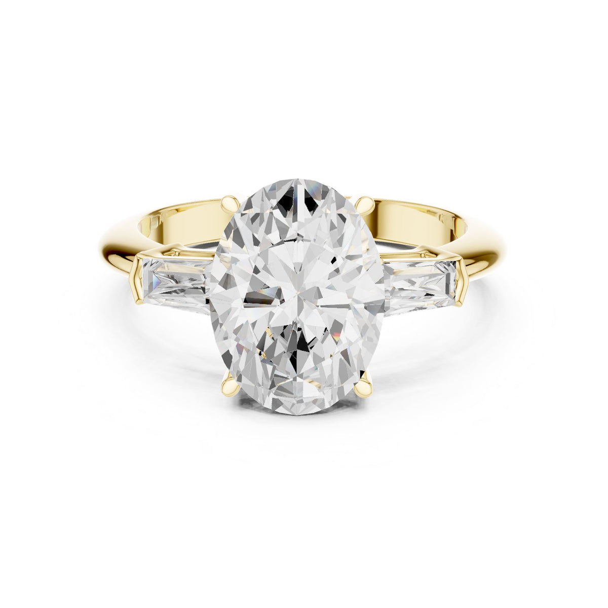 Oval Three Stone Lab Grown Diamond Engagement Ring