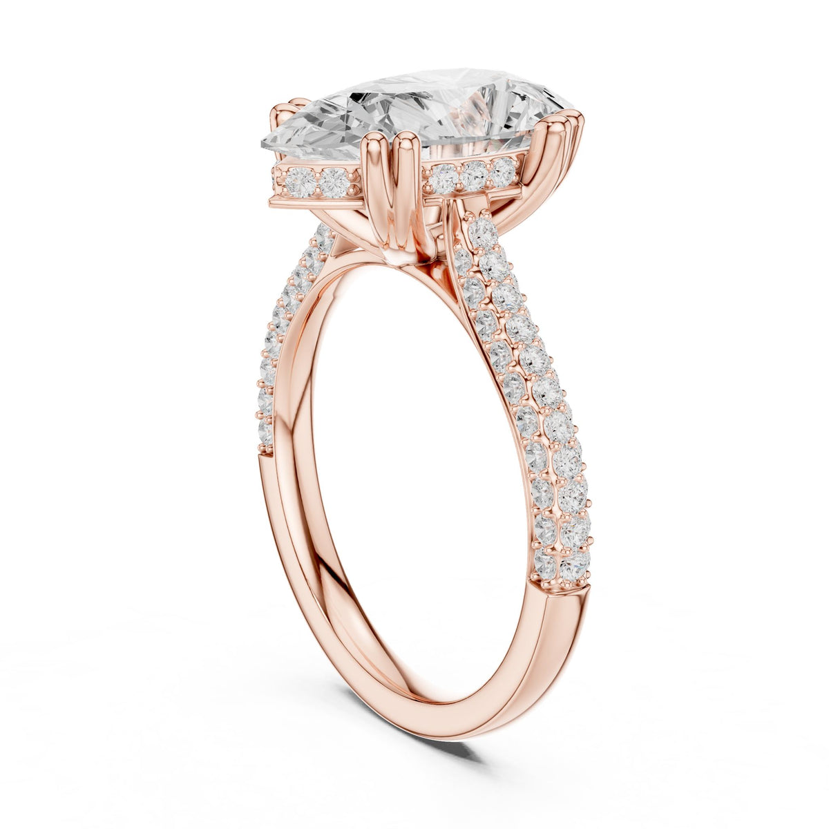 Oval Three Stone Lab Grown Diamond Engagement Ring