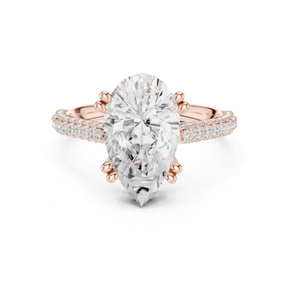 Oval Three Stone Lab Grown Diamond Engagement Ring