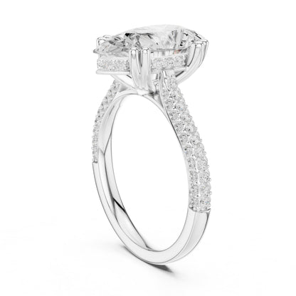 Oval Three Stone Lab Grown Diamond Engagement Ring