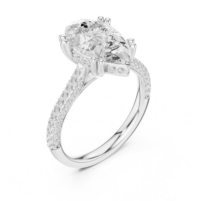 Oval Three Stone Lab Grown Diamond Engagement Ring