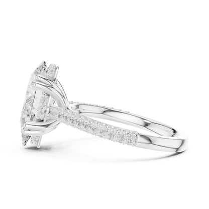 Oval Three Stone Lab Grown Diamond Engagement Ring