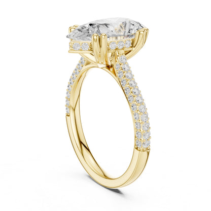 Oval Three Stone Lab Grown Diamond Engagement Ring