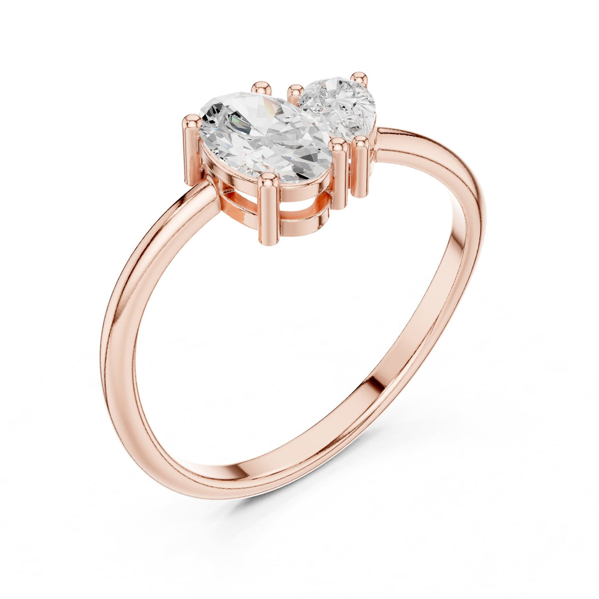 Oval Three Stone Lab Grown Diamond Engagement Ring