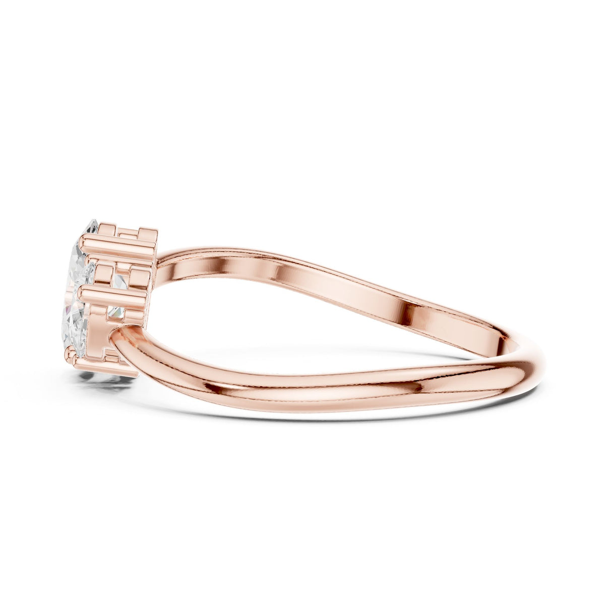 Oval Three Stone Lab Grown Diamond Engagement Ring