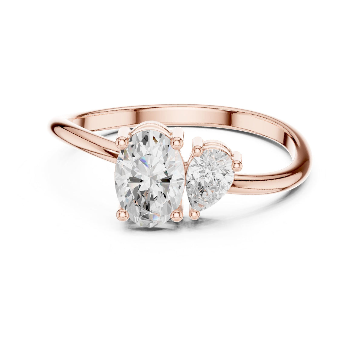 Oval Three Stone Lab Grown Diamond Engagement Ring
