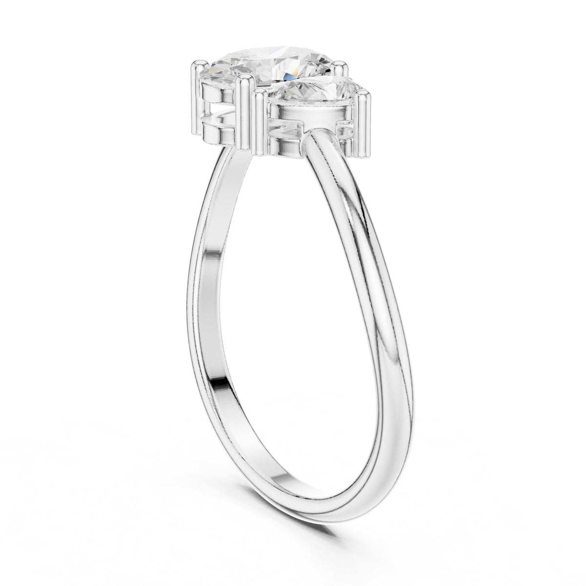 Oval Three Stone Lab Grown Diamond Engagement Ring