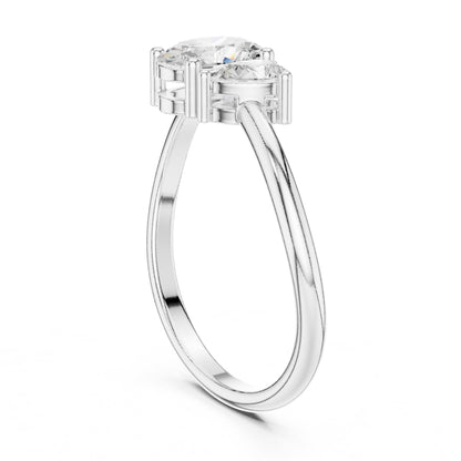 Oval Three Stone Lab Grown Diamond Engagement Ring