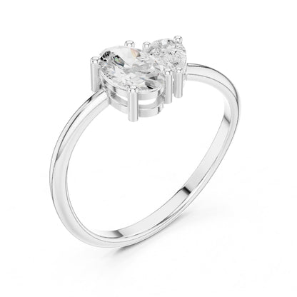 Oval Three Stone Lab Grown Diamond Engagement Ring