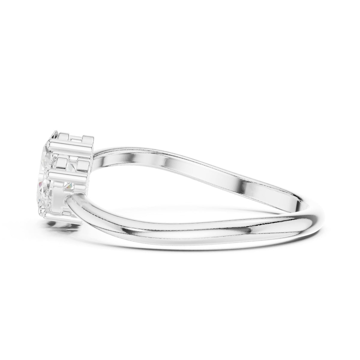 Oval Three Stone Lab Grown Diamond Engagement Ring