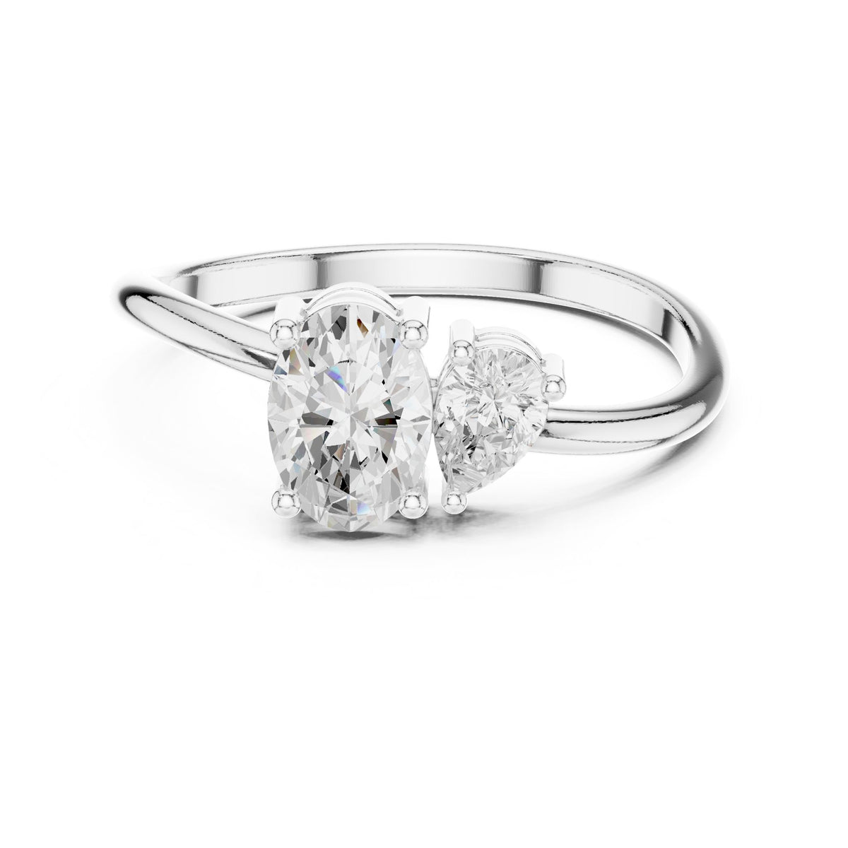 Oval Three Stone Lab Grown Diamond Engagement Ring