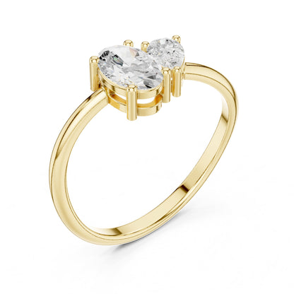 Oval Three Stone Lab Grown Diamond Engagement Ring
