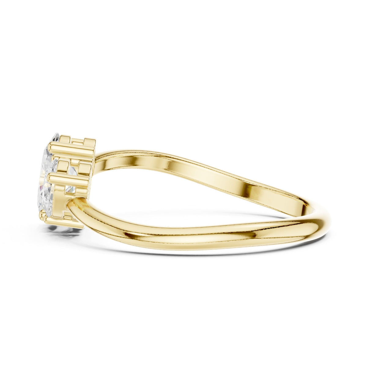 Oval Three Stone Lab Grown Diamond Engagement Ring