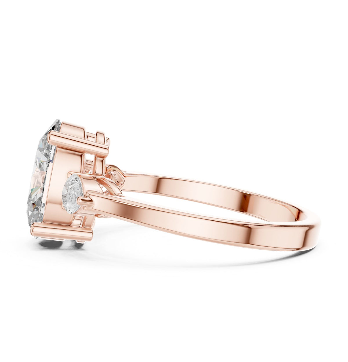 Oval Three Stone Lab Grown Diamond Engagement Ring