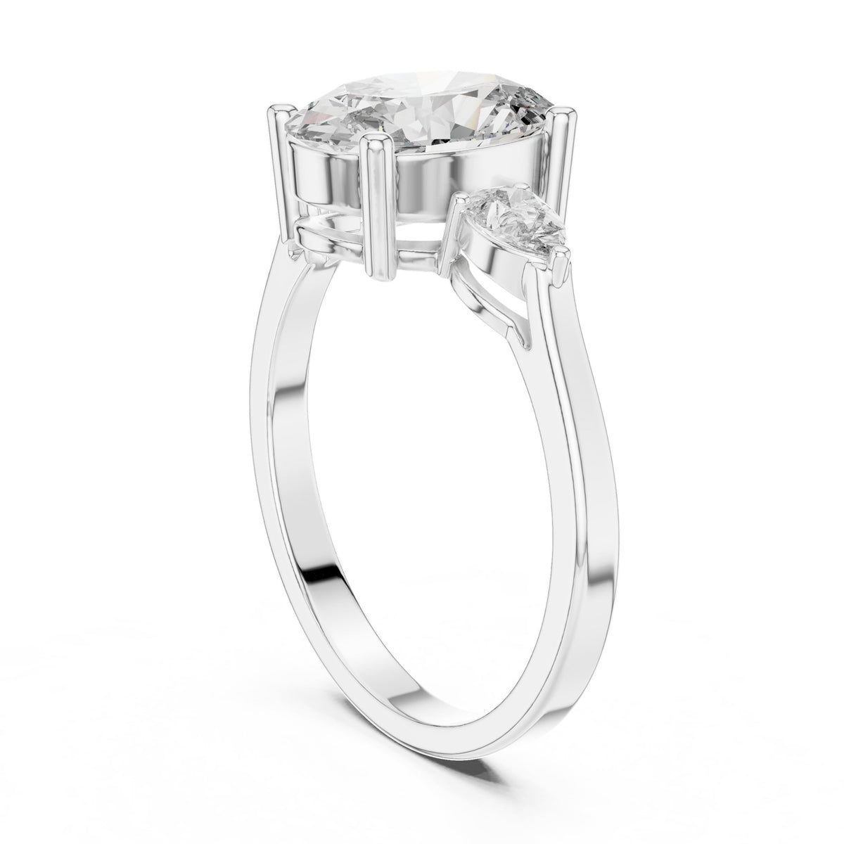 Oval Three Stone Lab Grown Diamond Engagement Ring