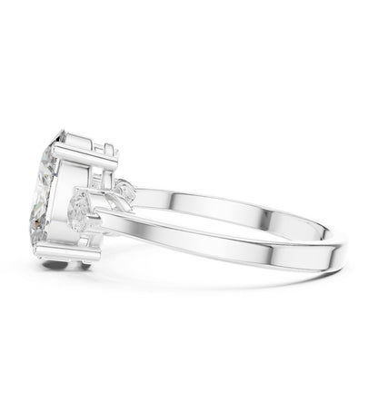 Oval Three Stone Lab Grown Diamond Engagement Ring