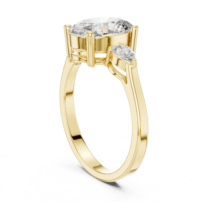 Oval Three Stone Lab Grown Diamond Engagement Ring