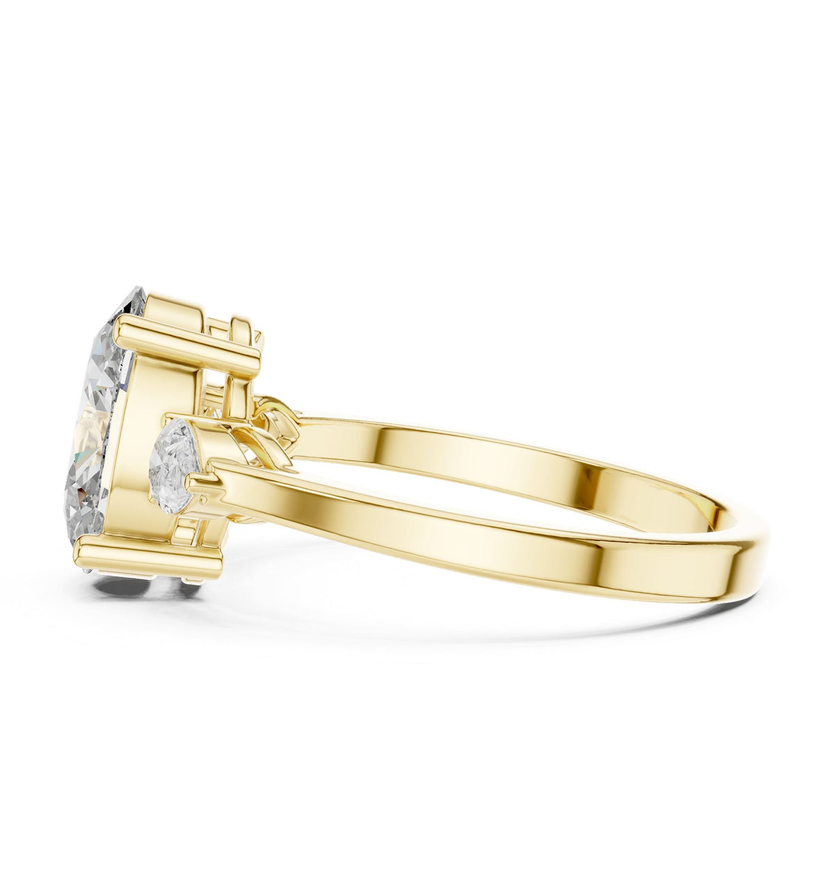 Oval Three Stone Lab Grown Diamond Engagement Ring