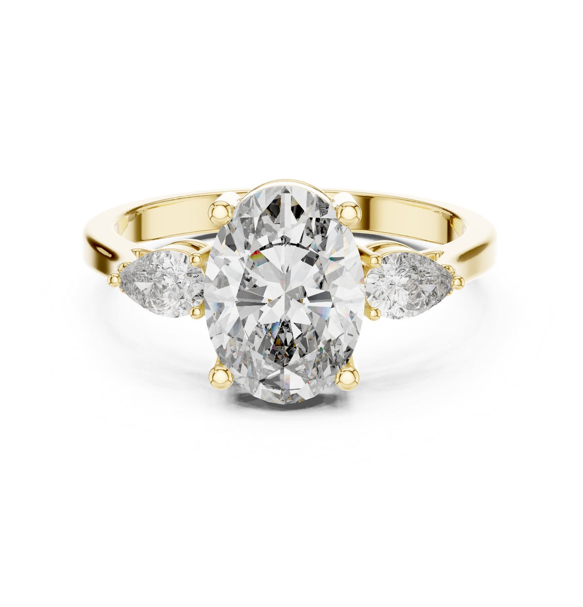 Oval Three Stone Lab Grown Diamond Engagement Ring