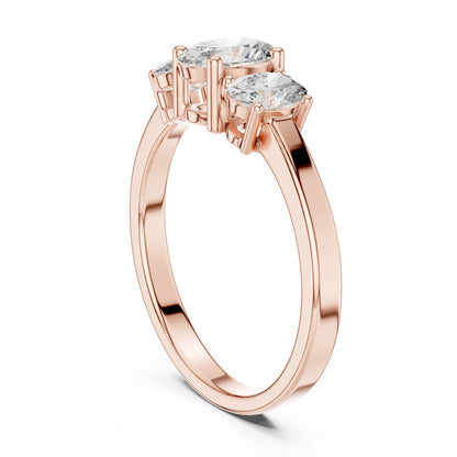 Oval Three Stone Lab Grown Diamond Engagement Ring