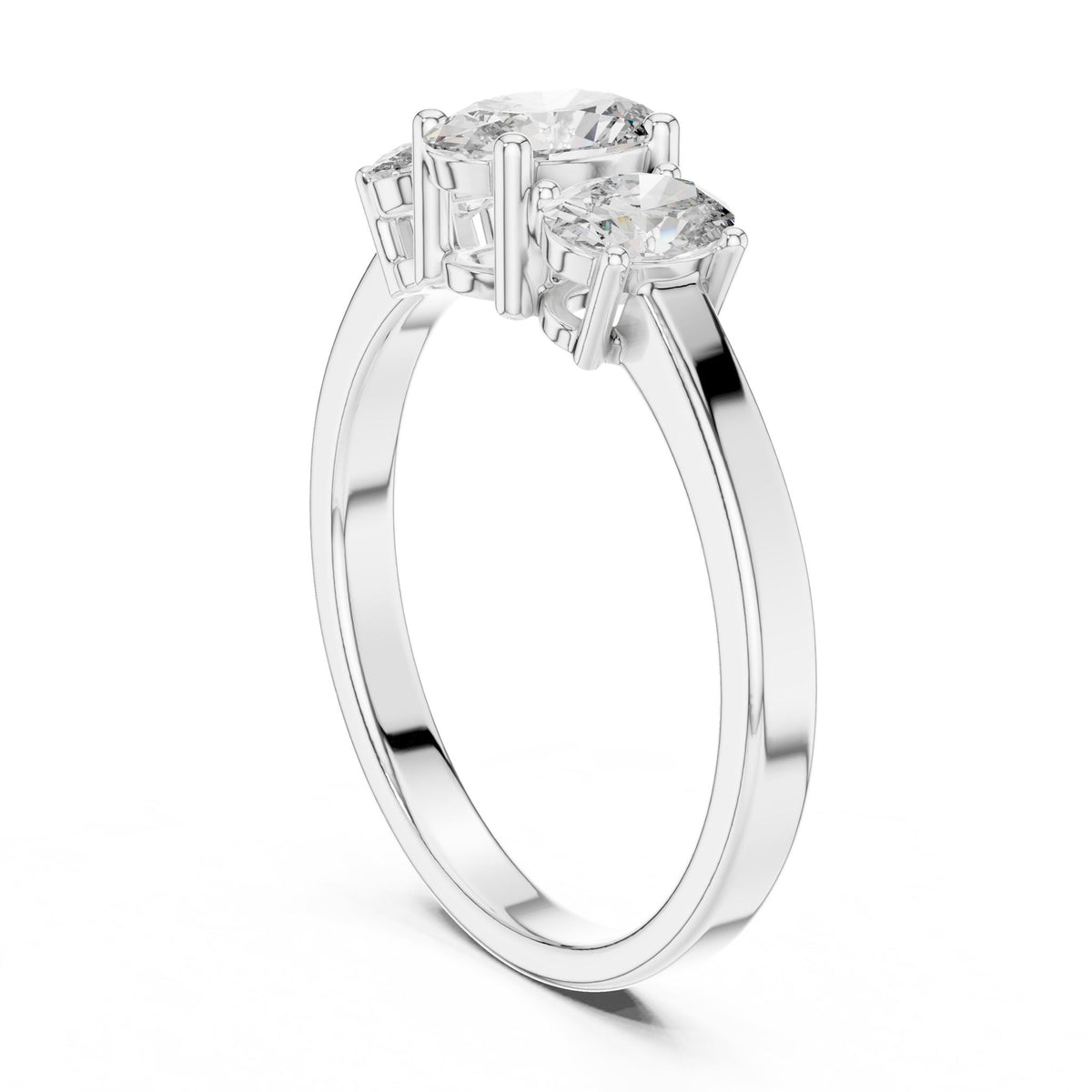 Oval Three Stone Lab Grown Diamond Engagement Ring