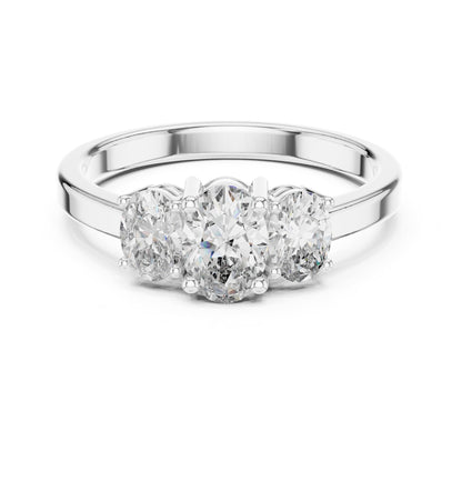 Oval Three Stone Lab Grown Diamond Engagement Ring
