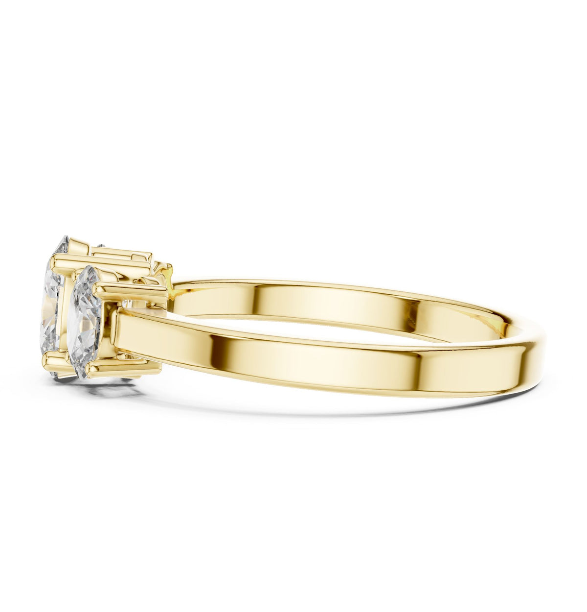 Oval Three Stone Lab Grown Diamond Engagement Ring