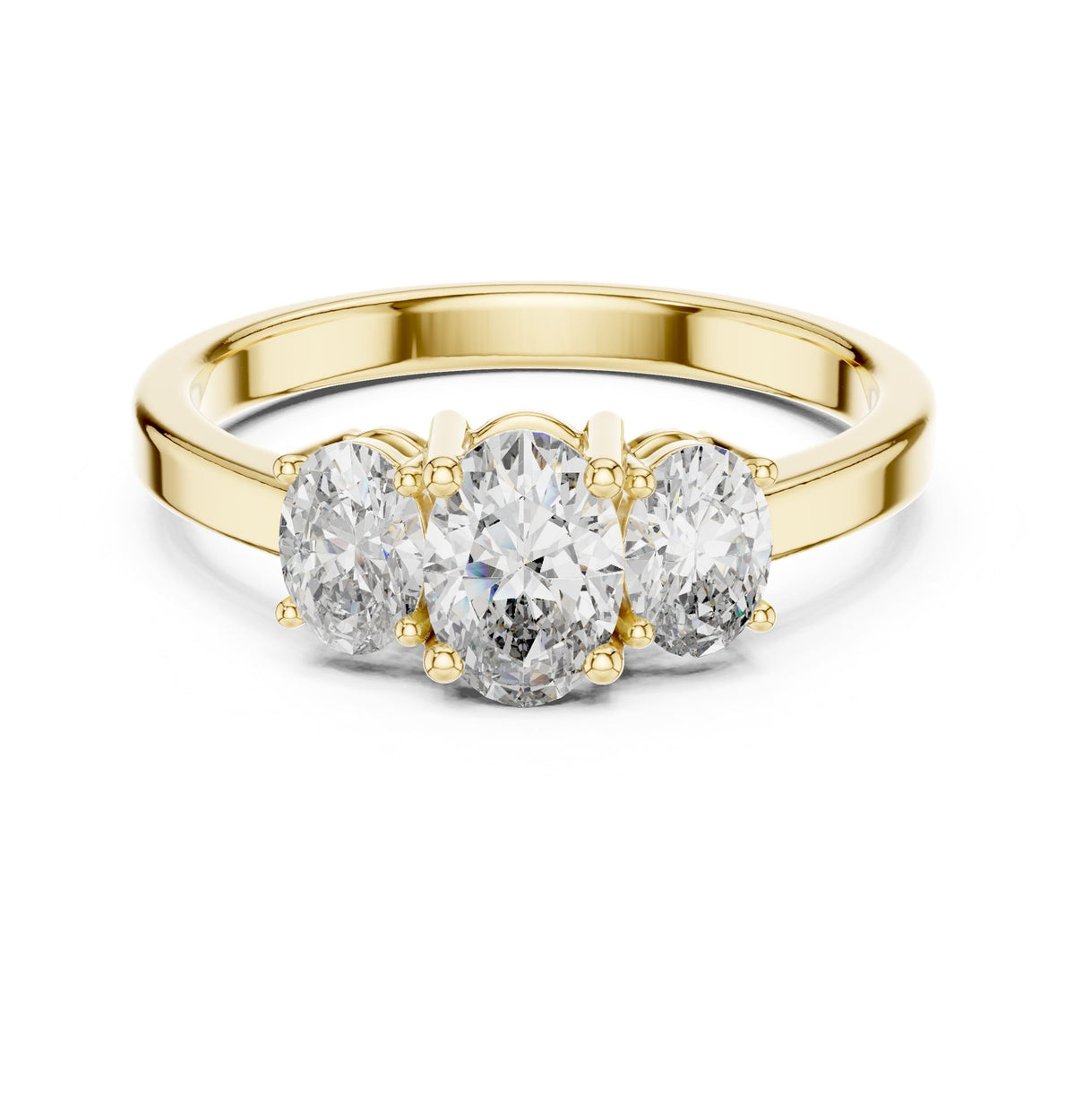 Oval Three Stone Lab Grown Diamond Engagement Ring