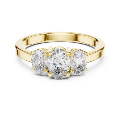 Oval Three Stone Lab Grown Diamond Engagement Ring