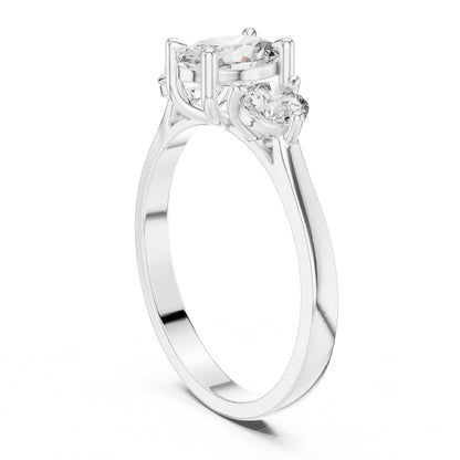 Oval Three Stone Lab Grown Diamond Engagement Ring