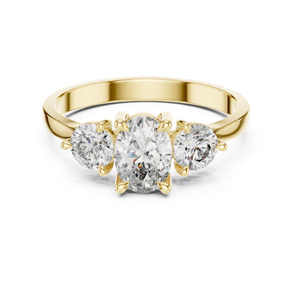 Oval Three Stone Lab Grown Diamond Engagement Ring