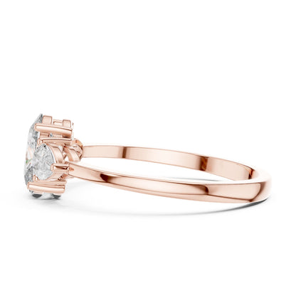 Oval Three Stone Lab Grown Diamond Engagement Ring