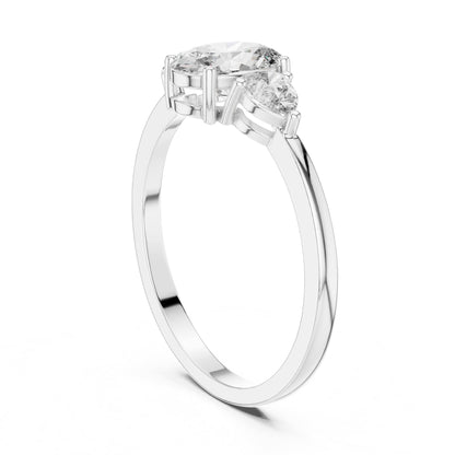 Oval Three Stone Lab Grown Diamond Engagement Ring