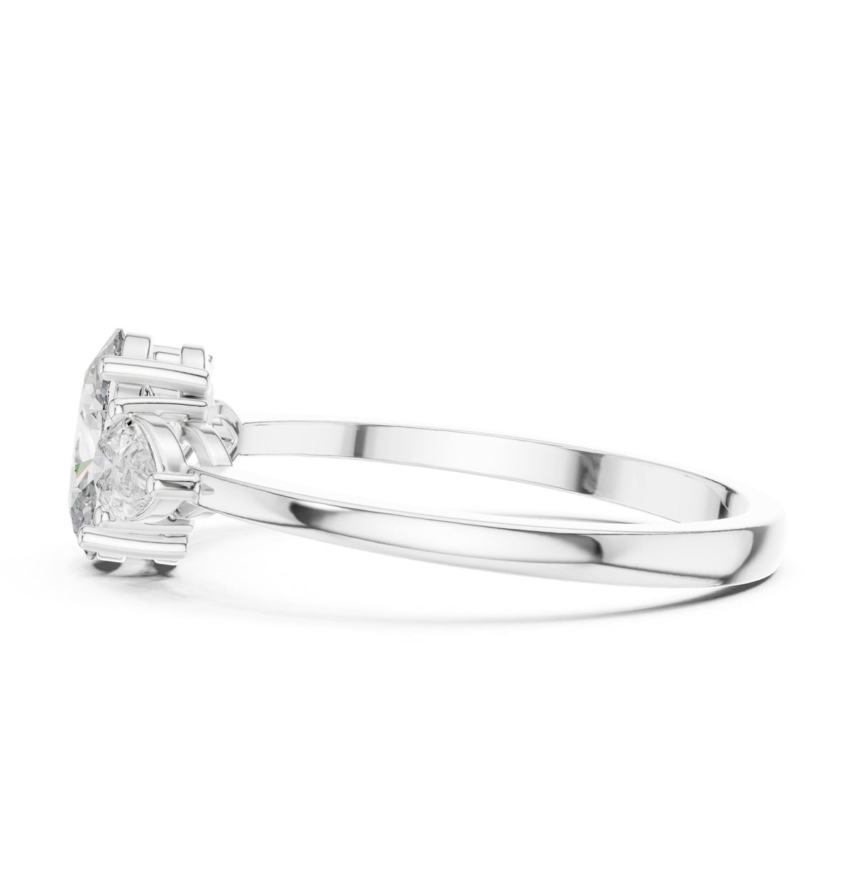 Oval Three Stone Lab Grown Diamond Engagement Ring