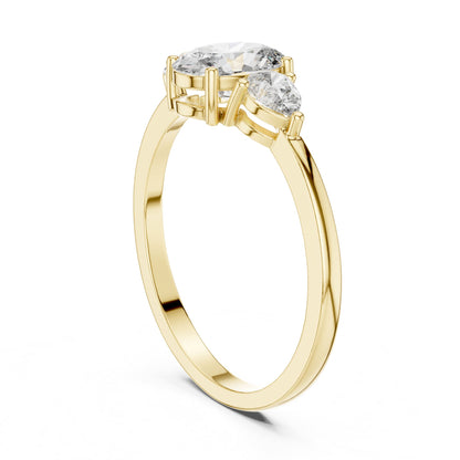 Oval Three Stone Lab Grown Diamond Engagement Ring