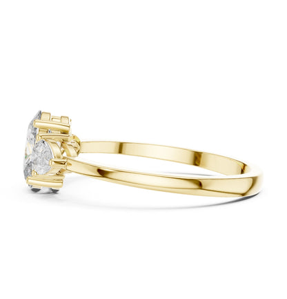 Oval Three Stone Lab Grown Diamond Engagement Ring