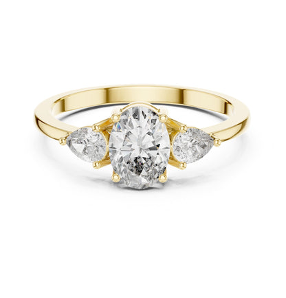 Oval Three Stone Lab Grown Diamond Engagement Ring
