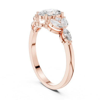 Oval Three Stone Lab Grown Diamond Engagement Ring