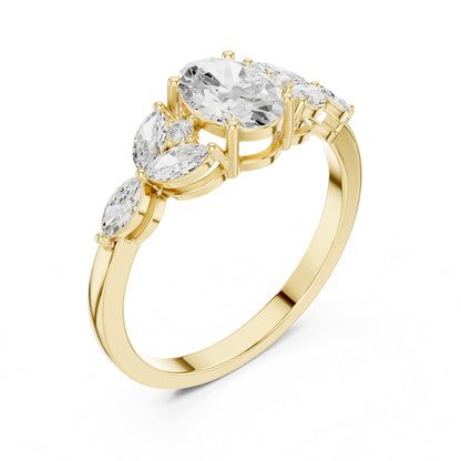 Oval Three Stone Lab Grown Diamond Engagement Ring