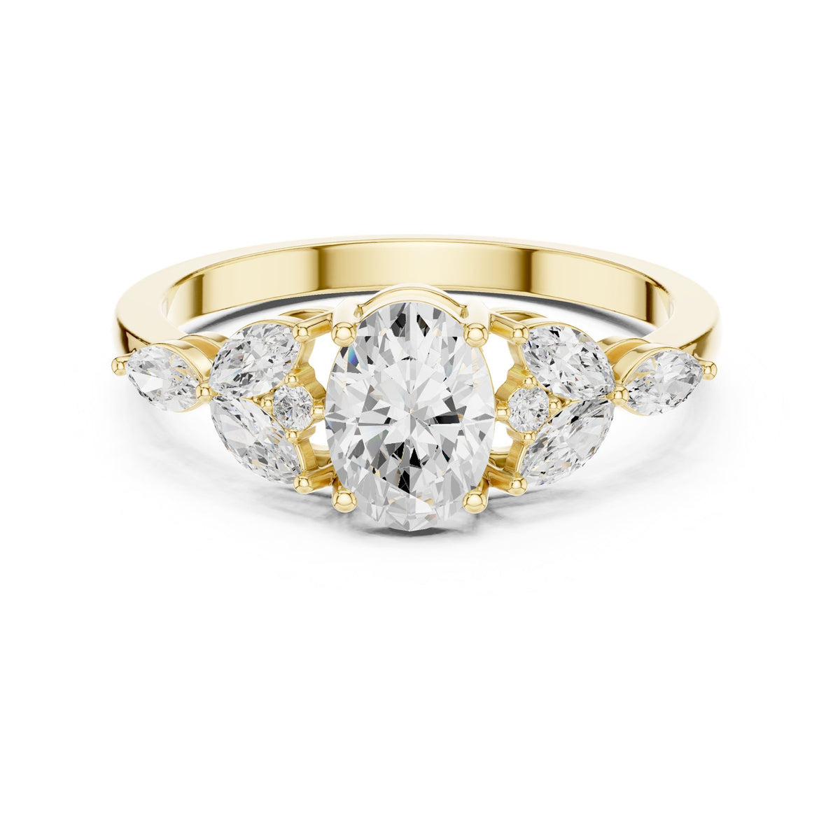 Oval Three Stone Lab Grown Diamond Engagement Ring