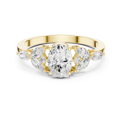 Oval Three Stone Lab Grown Diamond Engagement Ring
