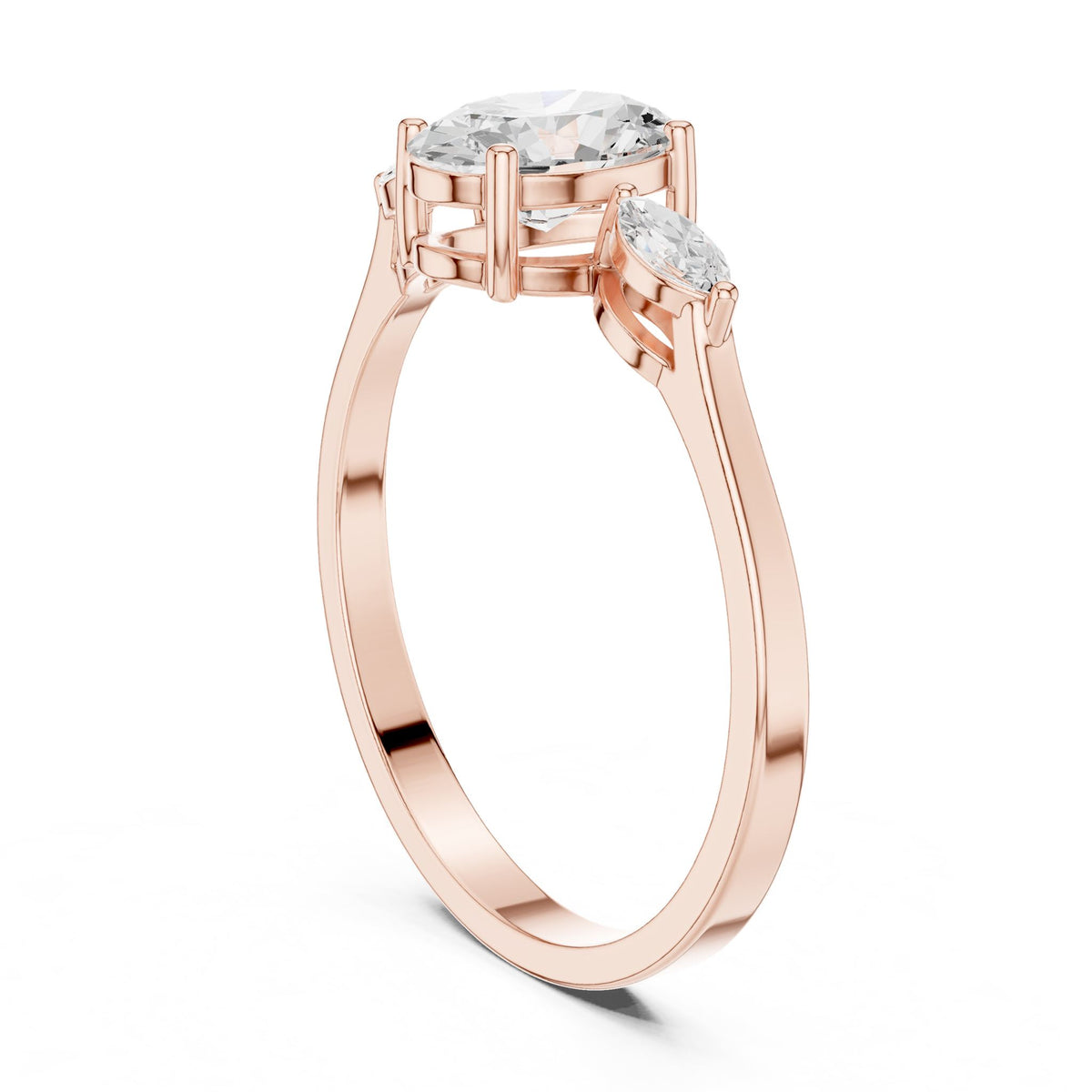 Oval Three Stone Lab Grown Diamond Engagement Ring